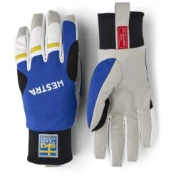 Hestra Windstopper Race Tracker - 5 Vinger Handschoenen - Royal Blue/yellow