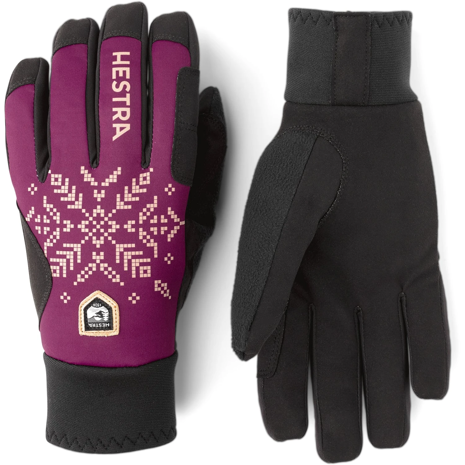 Hestra XC Primaloft - 5 Vinger Dames Langlauf Handschoenen - Bordeaux Print