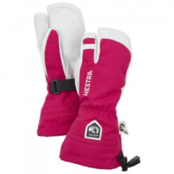 Hestra Kid Army Leather Heli Ski 3 Finger Handschoenen 3 Roze
